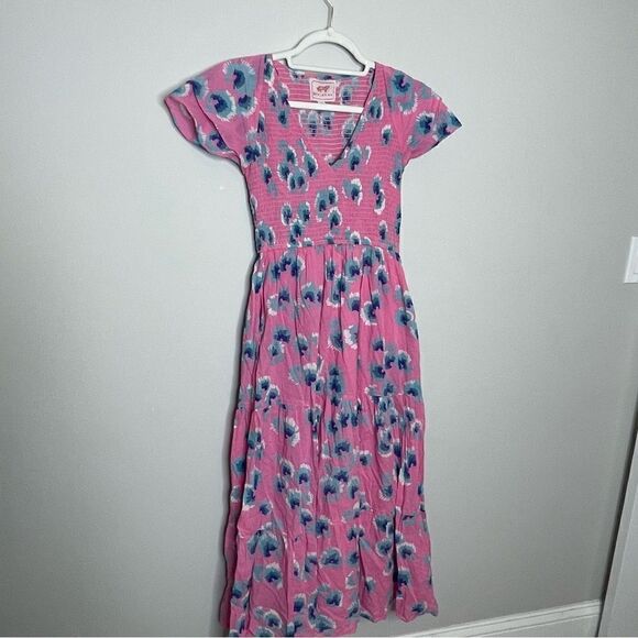 Banjanan Ira animal print  Floral Midi Dress in Aurora XS NWT - Picture 7 of 8